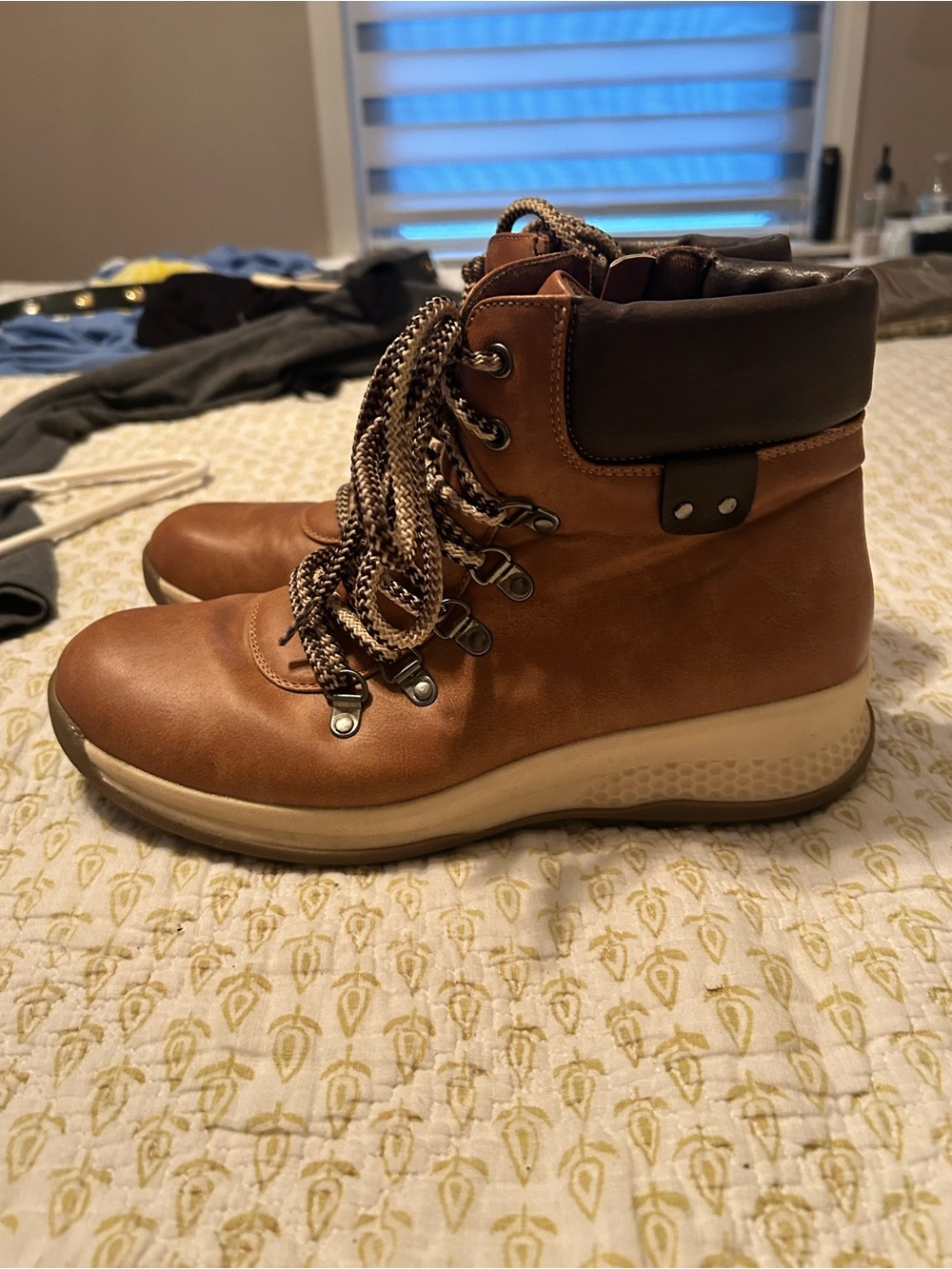 Women's Brown Leather Lace-Up Ankle Boots